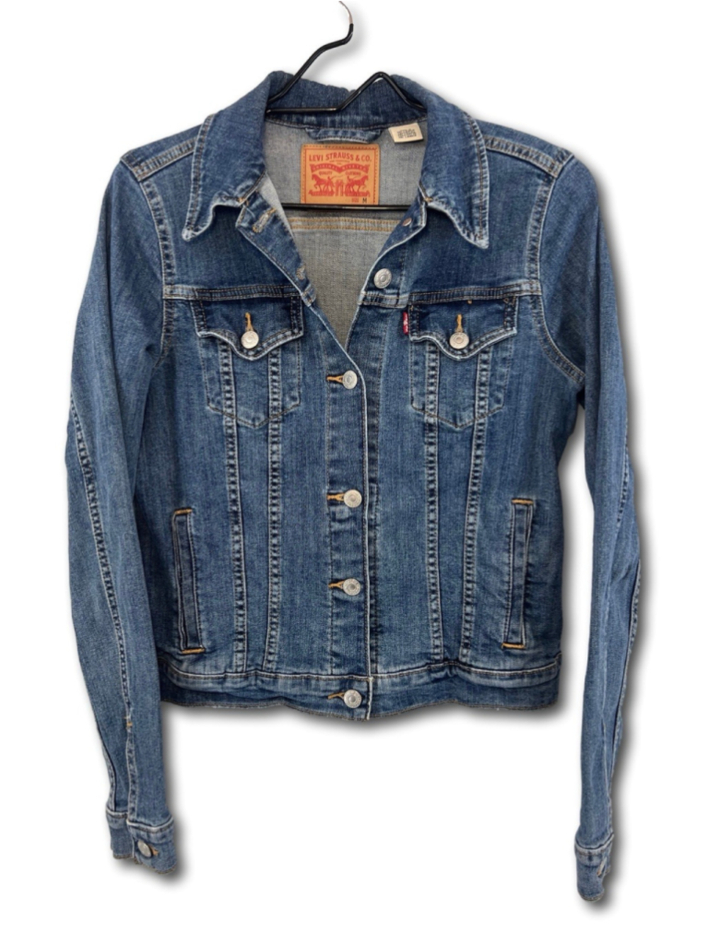 Levi's Jacket Womens Size Medium Blue Denim Rancher Trucker Jean Coat